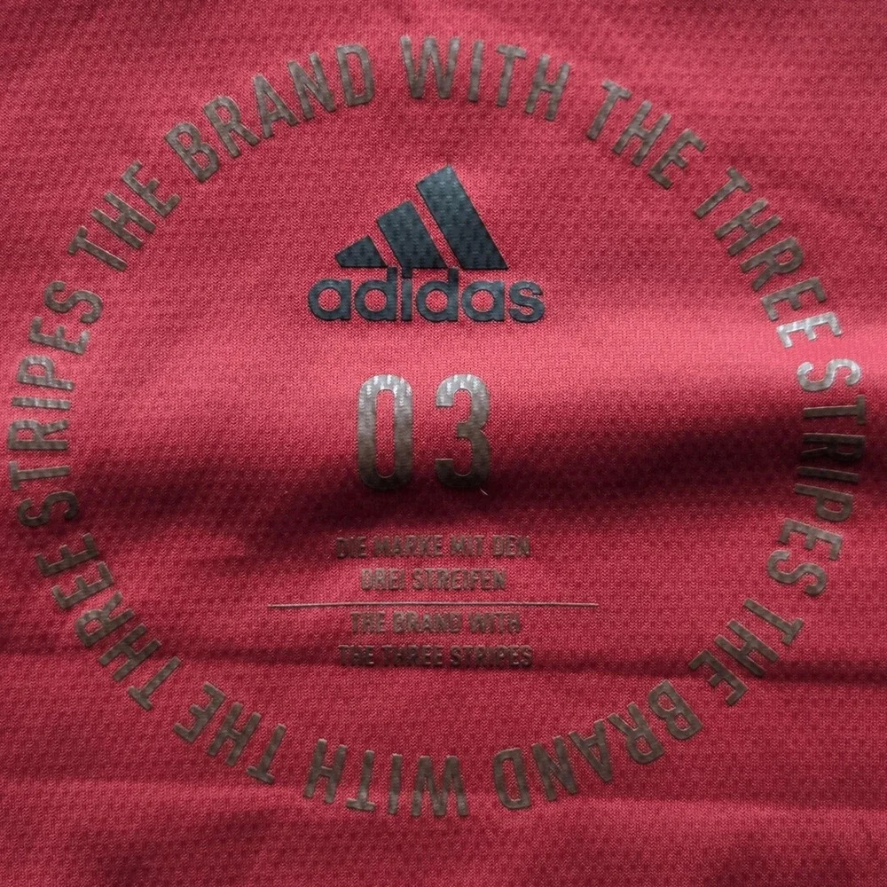 Adidas Hoodie Mens Large Red Graphic Pullover The Brand With Three Stripes 03